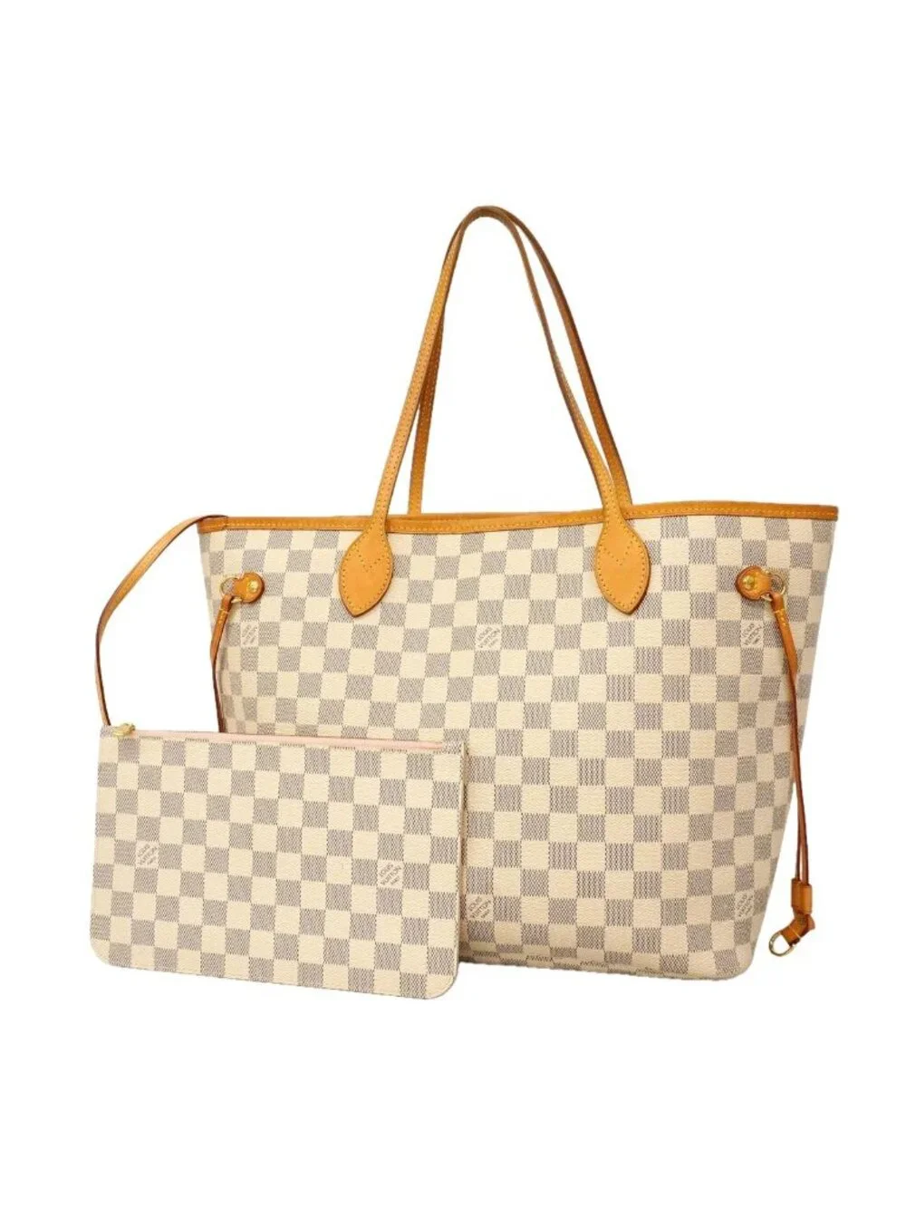 Louis Vuitton Tote Bag Damier Azur Neverfull MM Rose Ballerine